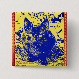 Macaron Carré 5 Cm Bouton de panthère de Tapuio