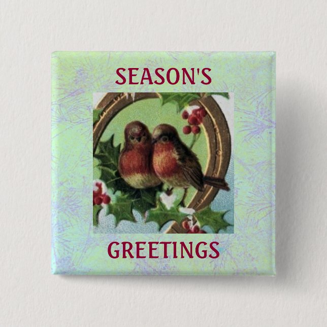 Macaron Carré 5 Cm Bouton de perruches de vacances (Devant)