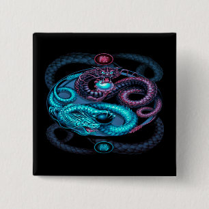 Macaron Carré 5 Cm bouton de pinback de conception de dragons