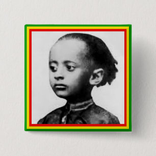 Macaron Carré 5 Cm Bouton de Pinback d'insigne de Rastafari Lij