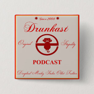 Macaron Carré 5 Cm Bouton de Podcast de Drunkast