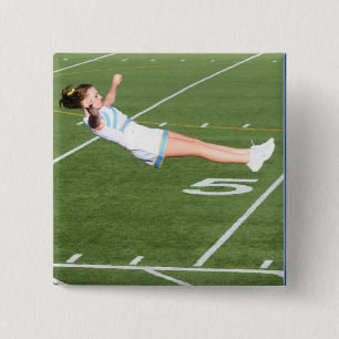 Macaron Carré 5 Cm Bouton de pom-pom girl