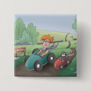 Macaron Carré 5 Cm Bouton de rallye de la rue Cat Lady