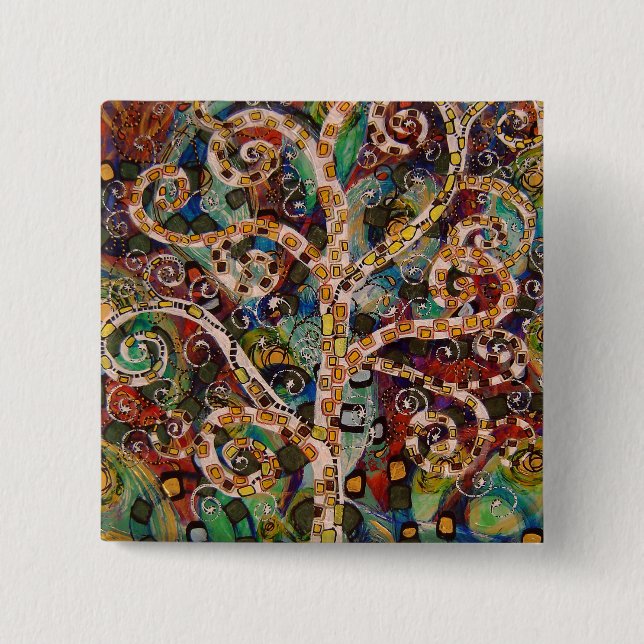 Macaron Carré 5 Cm bouton de renouvellement (peinture) (Devant)