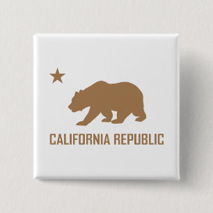 Macaron Carré 5 Cm Bouton de République de la Californie