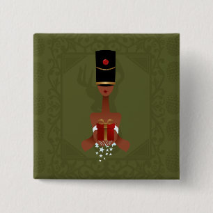 Macaron Carré 5 Cm Bouton de retour de Noël de Noël de Nutcracker