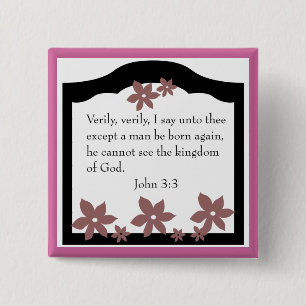 Macaron Carré 5 Cm Bouton de royaume des cieux de John 3-3