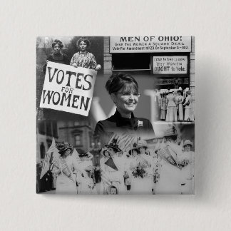Macaron Carré 5 Cm Bouton de Sarah Palin du suffrage des femmes