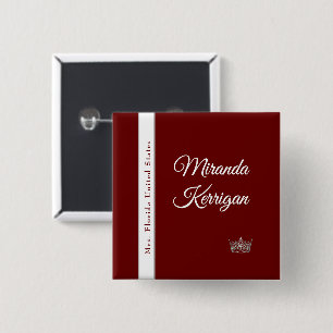 Macaron Carré 5 Cm Bouton de sélection du concours   Couronne Arrière