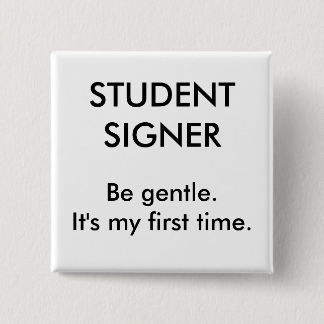 Macaron Carré 5 Cm Bouton de signataire d'étudiant (Devant)