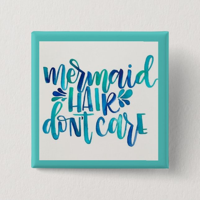 Macaron Carré 5 Cm Bouton de sirène (Devant)