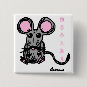 Macaron Carré 5 Cm Bouton de souris Mooska mignon