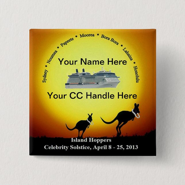 Macaron Carré 5 Cm Bouton de souvenir (Devant)