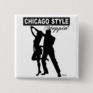 Macaron Carré 5 Cm Bouton de Steppin de style de Chicago