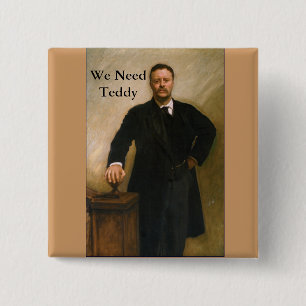 Macaron Carré 5 Cm Bouton de Teddy Roosevelt