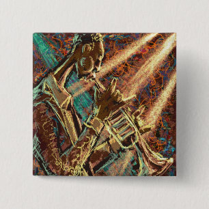 Macaron Carré 5 Cm Bouton de trompette de JAZZ