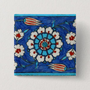 Macaron Carré 5 Cm bouton de tuile d'iznik