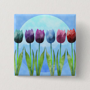 Macaron Carré 5 Cm Bouton de tulipe