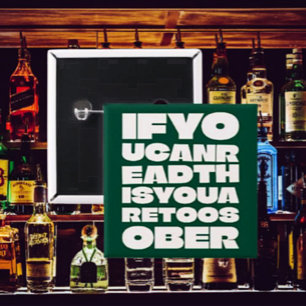 Macaron Carré 5 Cm Bouton de typographie verte de forêt TooSober