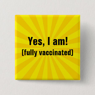 Macaron Carré 5 Cm Bouton de vaccination contre la starburst jaune
