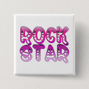 Macaron Carré 5 Cm Bouton de vedette du rock