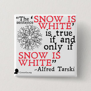 Macaron Carré 5 Cm Bouton de vérité d'Alfred Tarski
