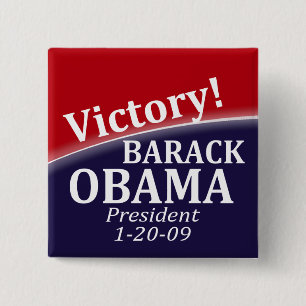 Macaron Carré 5 Cm Bouton de victoire de Barack Obama