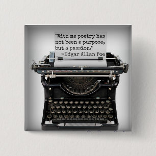 Macaron Carré 5 Cm Bouton d'Edgar Allan Poe