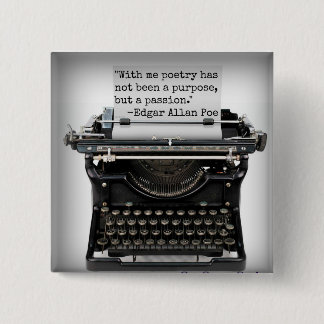 Macaron Carré 5 Cm Bouton d'Edgar Allan Poe