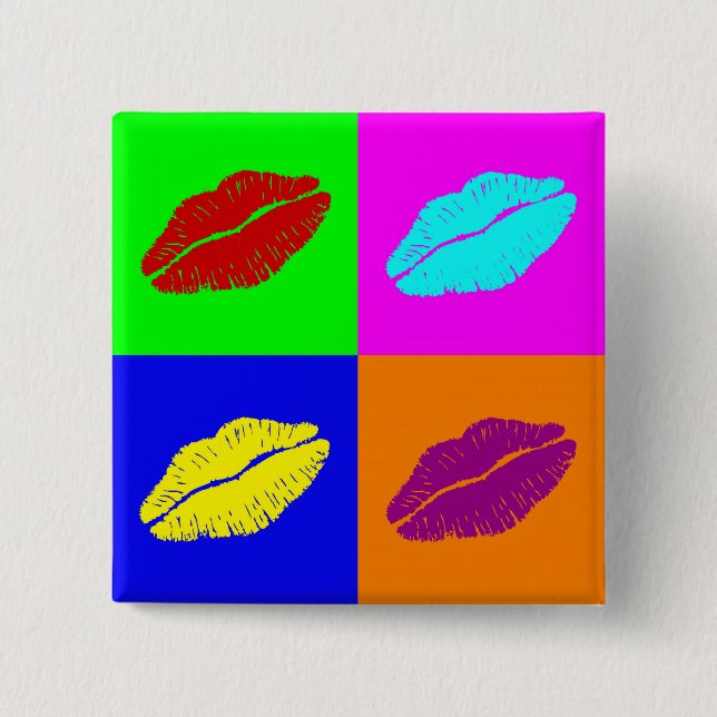 Macaron Carré 5 Cm bouton des lèvres (Devant)