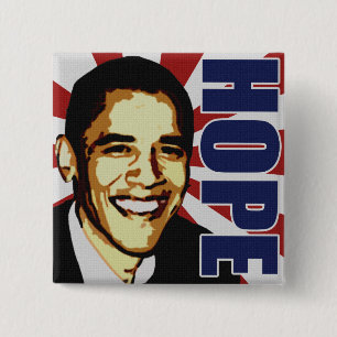 Macaron Carré 5 Cm Bouton d'espoir de Barack Obama