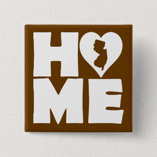 Macaron Carré 5 Cm Bouton d'état du coeur du New Jersey