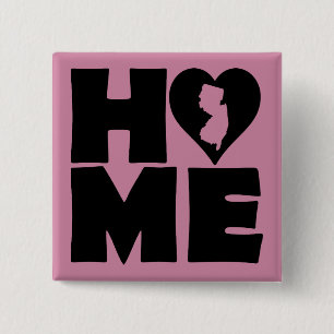 Macaron Carré 5 Cm Bouton d'état du coeur du New Jersey