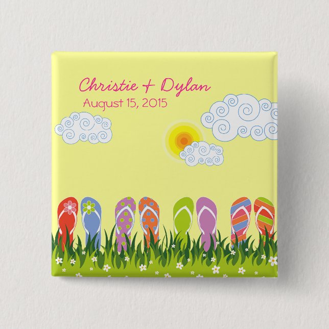 Macaron Carré 5 Cm Bouton d'été d'amusement de bascules électroniques (Devant)