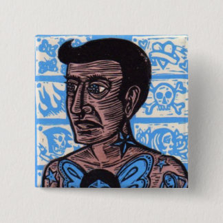 Macaron Carré 5 Cm Bouton d'homme de tatouage