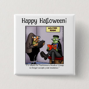Macaron Carré 5 Cm Bouton d'Humour Halloween amusant Cadeaux/Faveurs