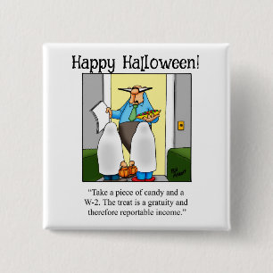 Macaron Carré 5 Cm Bouton d'Humour Halloween amusant Cadeaux/Faveurs