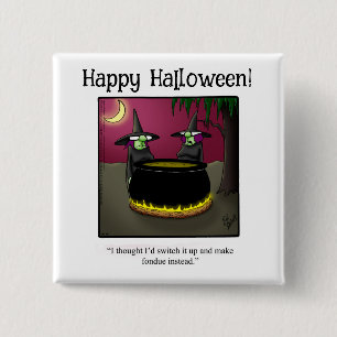 Macaron Carré 5 Cm Bouton d'Humour Halloween amusant Cadeaux/Faveurs