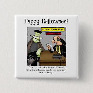 Macaron Carré 5 Cm Bouton d'Humour Halloween amusant Cadeaux/Faveurs