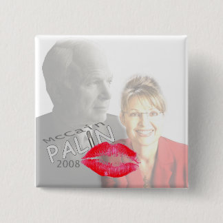 Macaron Carré 5 Cm Bouton d'image de Palin et de McCain 2008