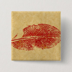 Macaron Carré 5 Cm Bouton d'impression de la nature feuille