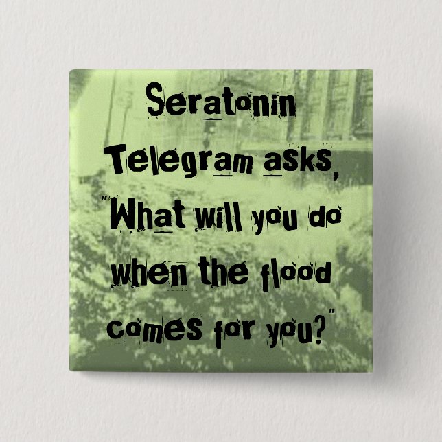 Macaron Carré 5 Cm Bouton d'inondation (Devant)