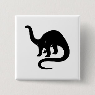 Macaron Carré 5 Cm Bouton Dinosaur noir