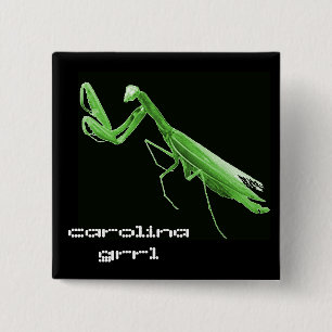 Macaron Carré 5 Cm Bouton d'insecte d'état de la Caroline Grrl