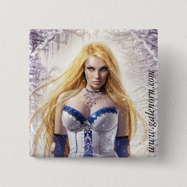 Macaron Carré 5 Cm Bouton d'iris (Devant)