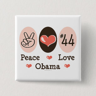 Macaron Carré 5 Cm Bouton d'Obama 44 d'amour de paix