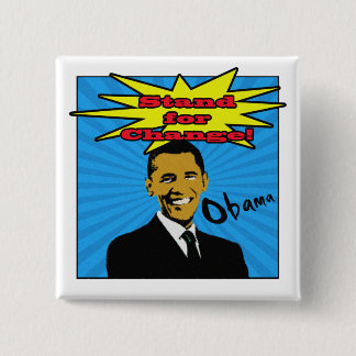 Macaron Carré 5 Cm Bouton d'Obama d'art de bruit