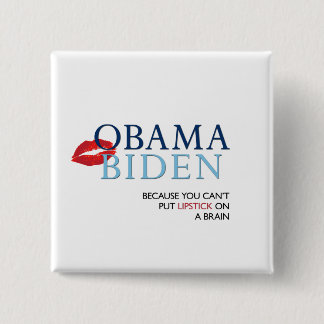 Macaron Carré 5 Cm Bouton d'ObamaBiden - anti Palin/McCain