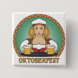 Macaron Carré 5 Cm Bouton d'Oktoberfest