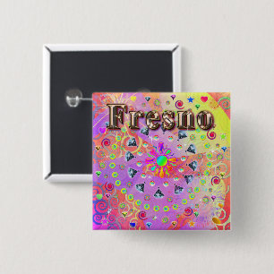 Macaron Carré 5 Cm Bouton d'or frais chanceux